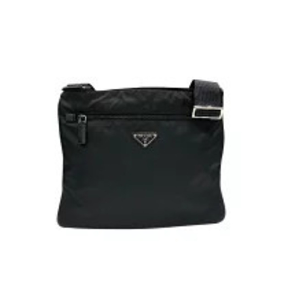 Prada black Tessuto shoulder bag enameled triangle logo